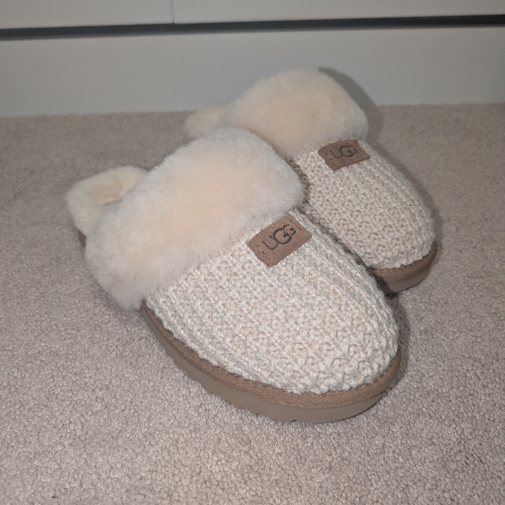 UGG Cream Knit Clog Slippers
